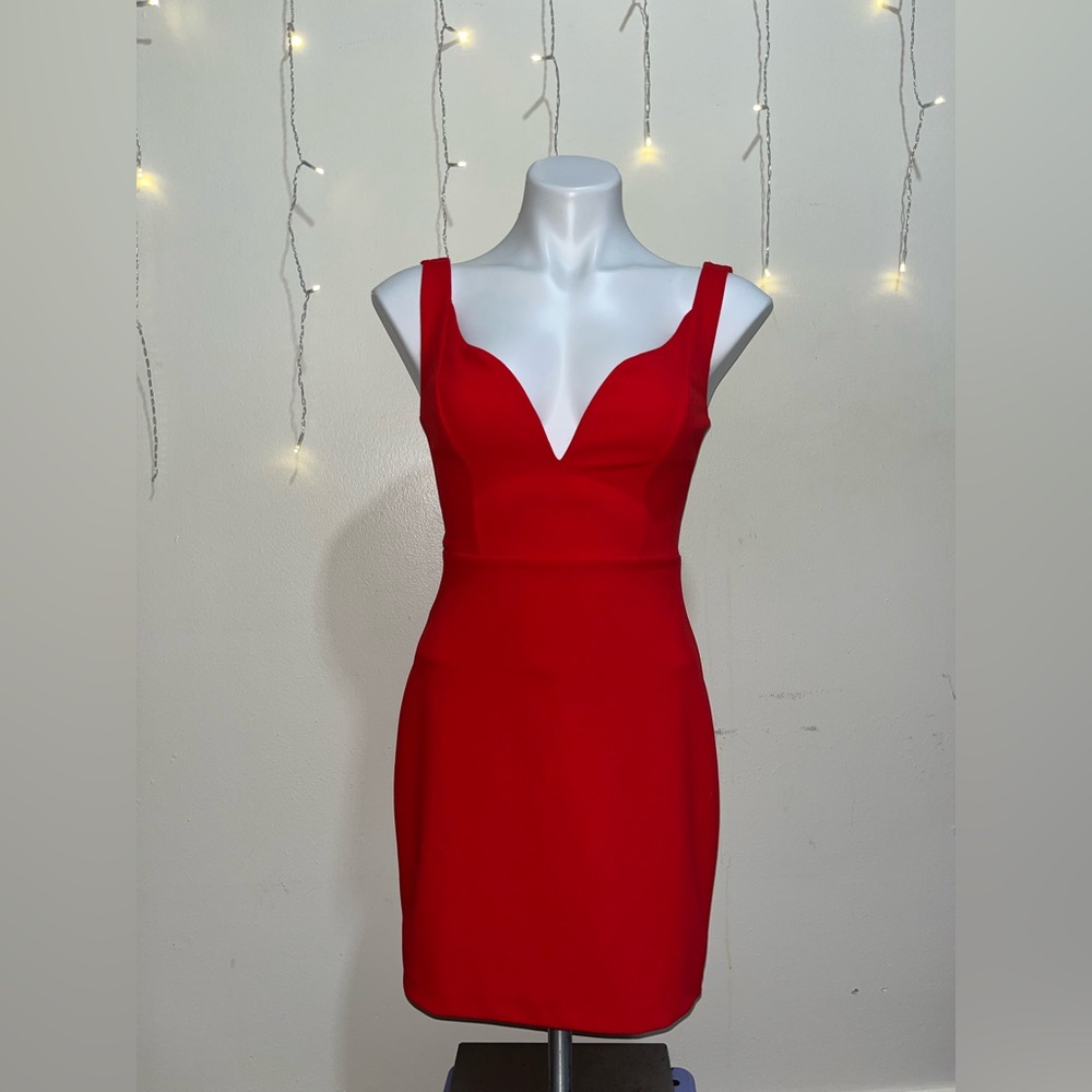 Express V-Neck Red Mini Dress